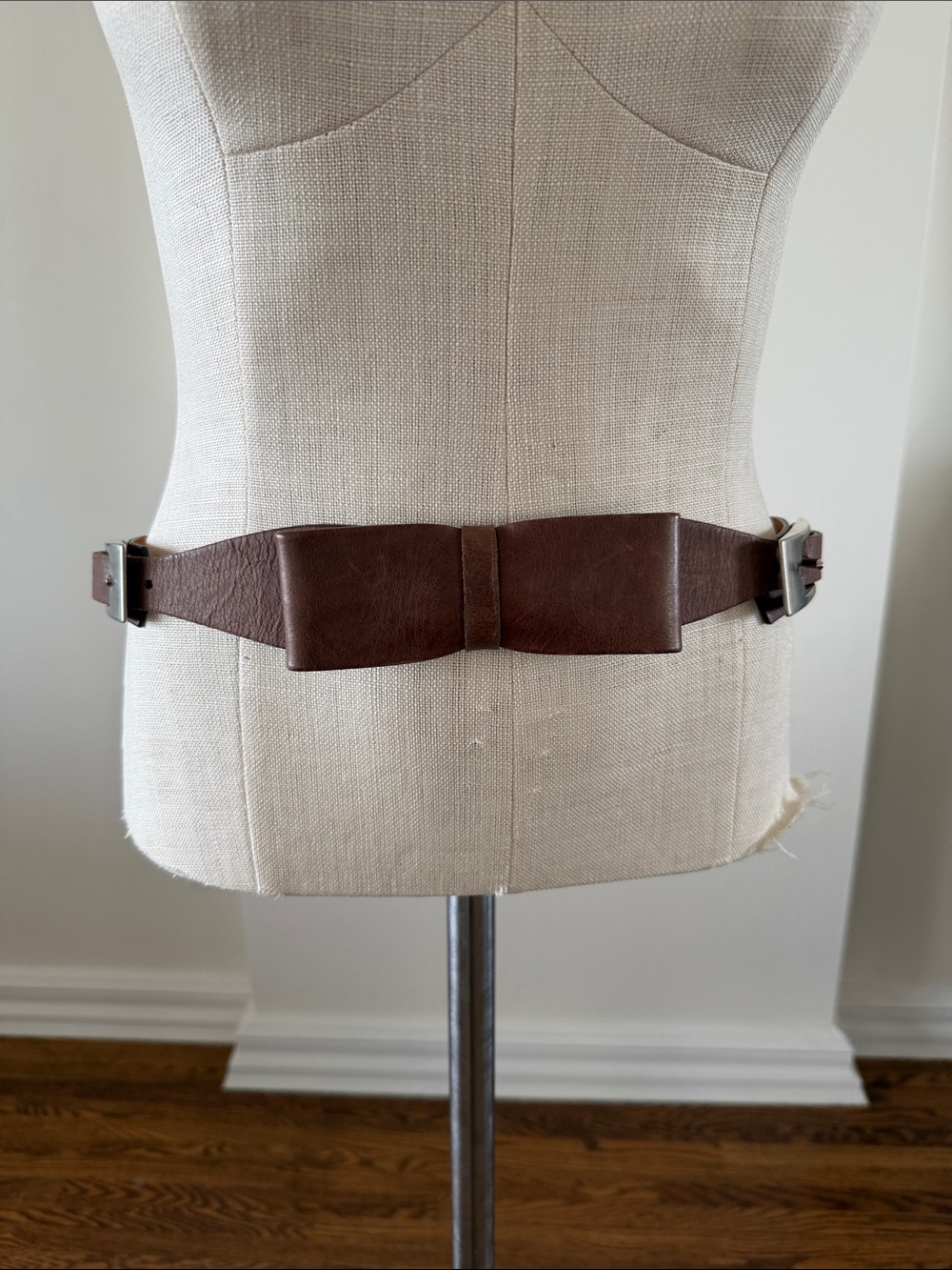 Brave Brown Leather bow Belt with side buckles